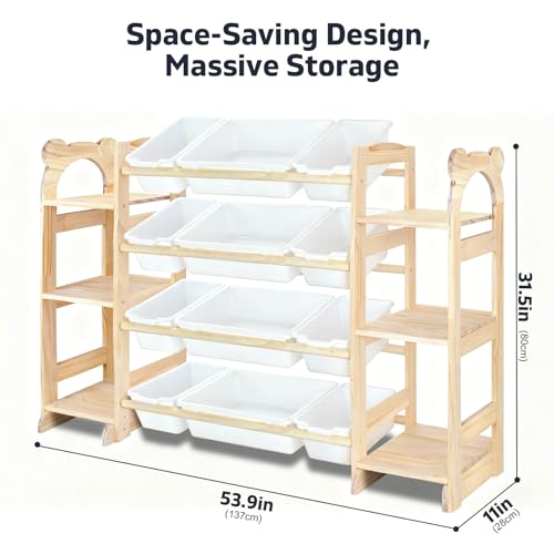 Toy Storage Organizer with 6 Shelves and 12 Bins, Toy - Image 3