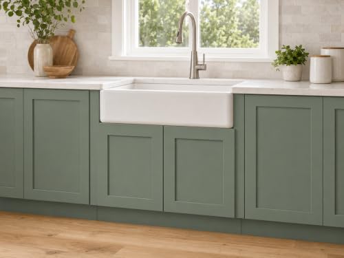36" Solid Wood Farmhouse Under Sink Base Cabinet Storage Jade - Image 3