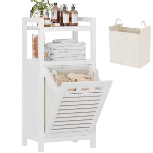 Homykic Bamboo Tilt Out Laundry Hamper Cabinet - Image 2
