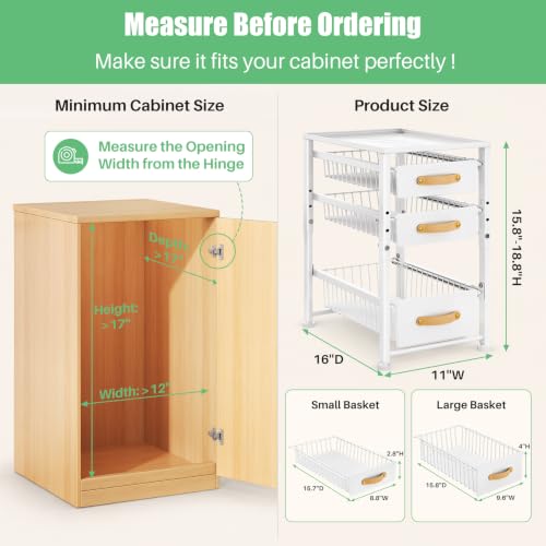 3 Tier Pull Out Cabinet Organizers, Stackable Slide | All Products - Image 4