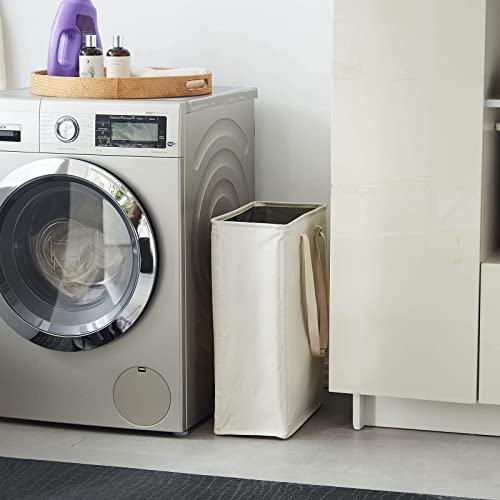45L Slim Laundry Hamper with Adjustable Long Handles & Mesh Top - Image 3