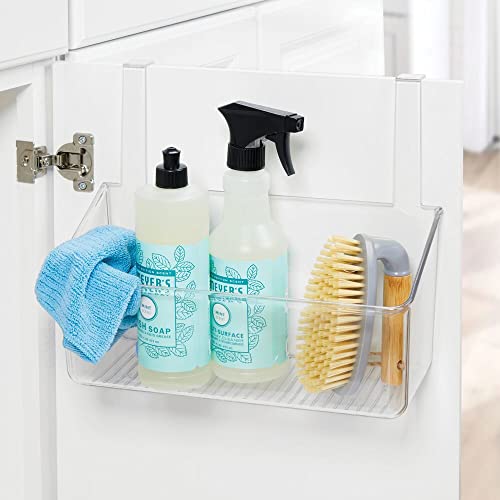 mDesign Plastic Over Cabinet Door Storage Organizer Bin - Image 3
