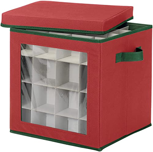 Whitmor 6129-5340 Ornament Storage, 64 compartments, Red - Image 2