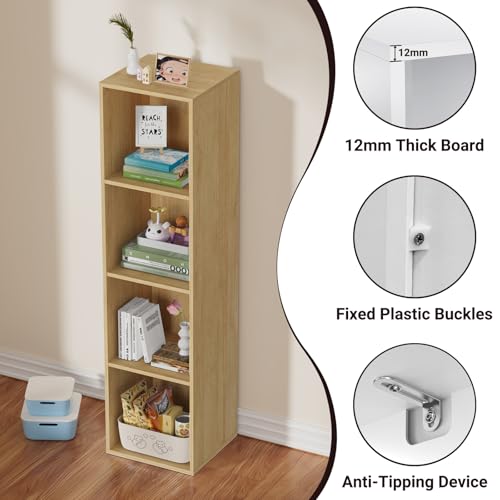 4 Tier Bookshelf, Freestanding Corner Storage Shelve Book Case - Image 5