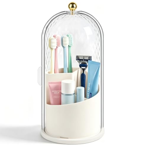 Toothbrush Holder with Cover, 3-Slot Rotating Bathro | All Products - Image 2