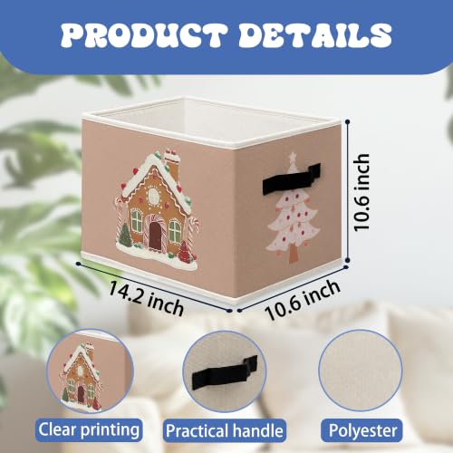 Christmas Gingerbread House Tree Storage Box Organizer Bins - Image 4
