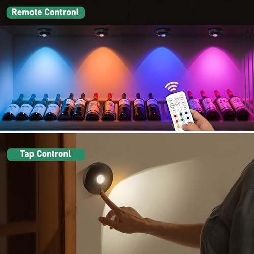 UNUSROOM Rechargeable RGB Puck Lights with Remote Control - Image 5