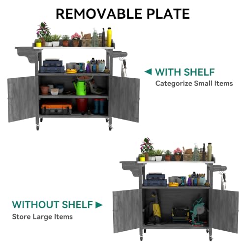 YITAHOME Rolling Potting Bench Outdoor Storage Cabinet - Image 8