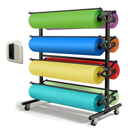 Large Paper Roll Dispenser, Dispenser Rack and Cutter - Image 2