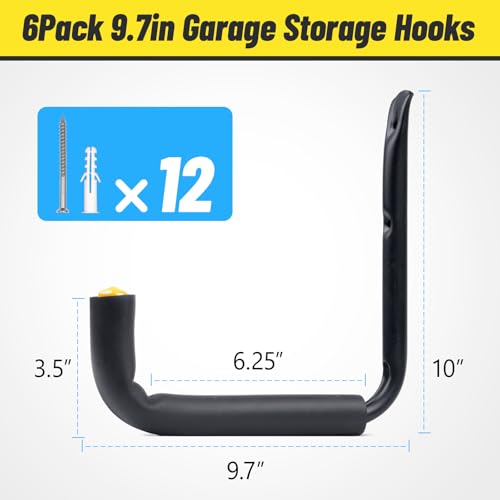 GEEDAR Heavy Duty Garage Storage Hooks -75 LB Capacity, 6packs - Image 3