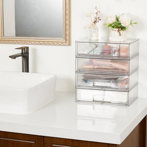 Vtopmart Clear Stackable Storage Drawers, 2 Pack | Home Organization - Image 3