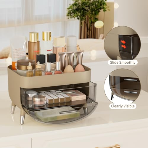 Jywantful Makeup Organizers for Vanity, Khaki Skincare Storage - Image 6