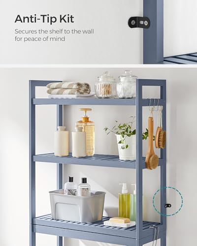 SONGMICS 3-Tier Bamboo Over The Toilet Storage, Adjustable Shelf - Image 7