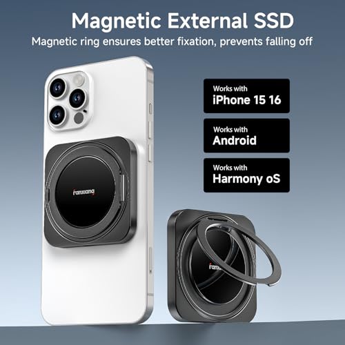 fanxiang 2TB Magnetic Portable SSD with 360° Rotating Stand, Up - Image 3