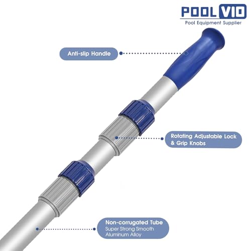 15 FT Telescopic Pool Pole - Adjustable 3 Piece Aluminum - Image 6