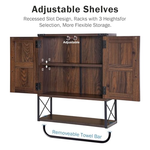 RUSTOWN Farmhouse Medicine Cabinet with 2 Barn Door & - Image 7