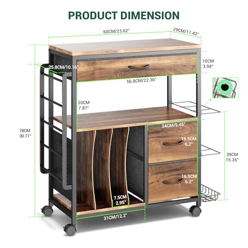 Wrapping Paper Storage Cart, Up to 12 Rolls, Wood Grain - Image 4