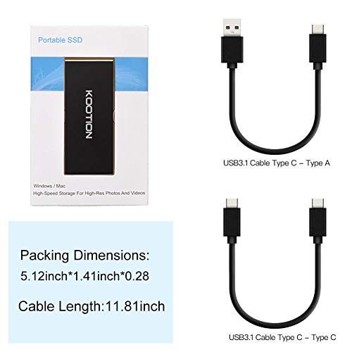 KOOTION External SSD 250GB Portable SSD High-Speed Solid State - Image 8