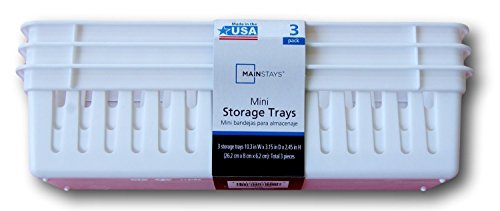 Slim Plastic kitchen Storage Organization Trays Baskets in White - Image 4