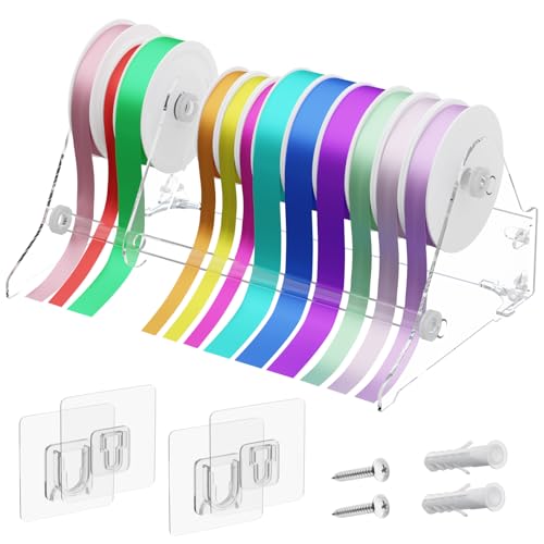 Homakover Acrylic Ribbon Storage Organizer, Wall Mounted - Image 2