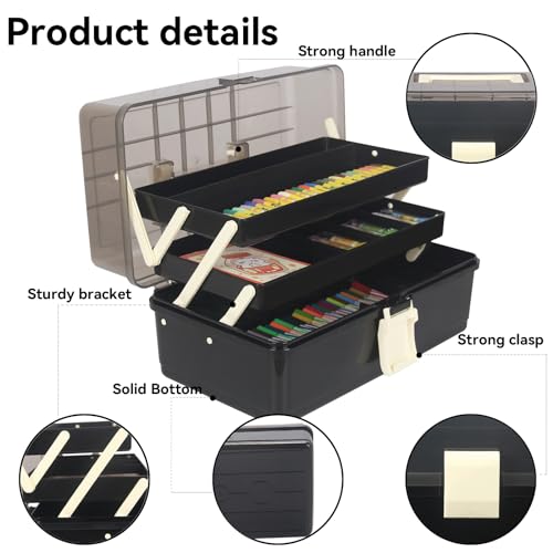 WEWLINE 13-Inch Art Storage Box 3-Layers Plastic Storage - Image 5