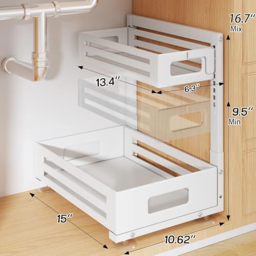 2 Pack Under Sink Organizer,Pull Out Cabinet Organizer - Image 3