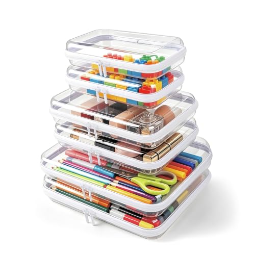 6 Pack Clear Hard Shell Zipper Case, Purse & Diaper Bag Organizer - Image 2