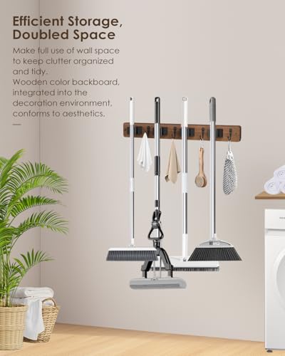 AceMining 2 Pack Broom Holder Wall Mount, 4 Holders 4 - Image 6