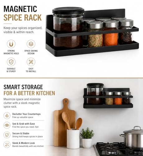 Magnetic Spice Rack Set of 2, Wall Mount or Refrigerator - Image 5