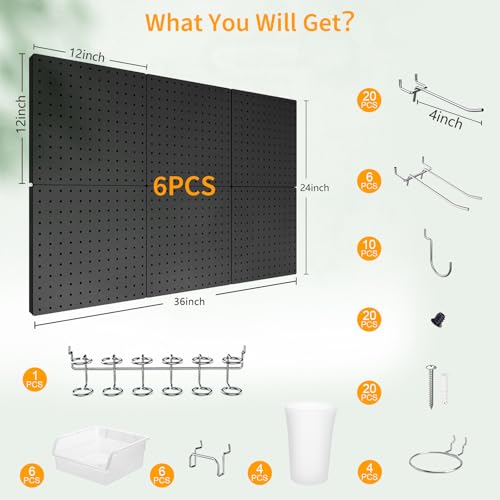 FZK Peg Board Wall Organizer Kit. Heavy Duty, 82PCS | All Products - Image 3