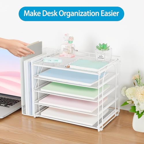 AUPSEN Desk Organizers and Accessories, 5-Tier Desktop Paper File - Image 5
