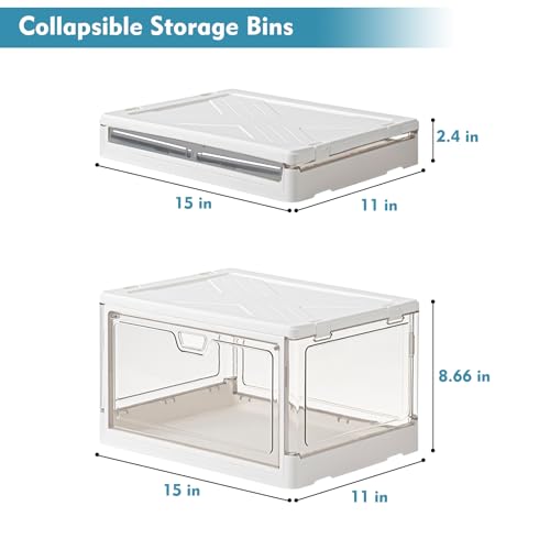 Kmiectse Clear Storage Bins with Lids 3 Pack 【Stackable & Sturdy】 - Image 4