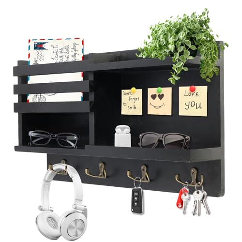 Key Holder Wall Mount, Wood Key and Mail Organizer for Wall - Image 2
