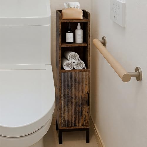 FerniTry Small Bathroom Storage Cabinet, Corner Floor - Image 4