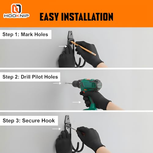 16 Pack Heavy Duty Garage Hooks, Wall Mounted Tool Hangers - Image 7