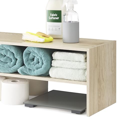 Whitmor Wood Stackable 2-Shelf Shoe Rack, White Oak, 31 inches - Image 6