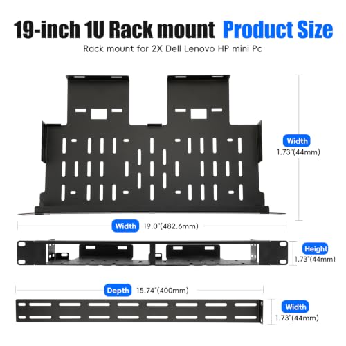 Mini PC Rack Mount for 2 Units，Heavy Duty 19" 1U Server Mounting - Image 4