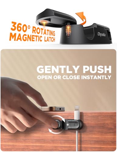 Magnetic Cable Clips - Chfeila 4Pack Cord Holder Clips, Cord - Image 3
