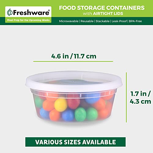 Freshware Food Storage Containers [50 Set] 8 oz Plastic Deli - Image 4