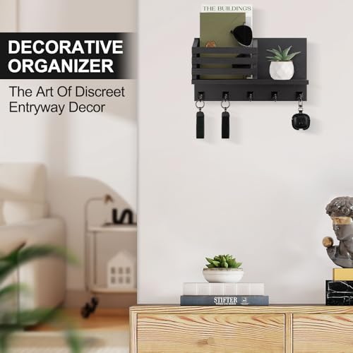Key Holder Wall Mount, Mail Organizer for Wall with 5 - Image 6