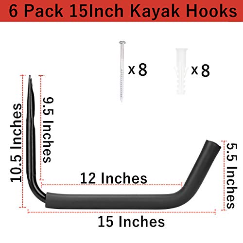 Garage Storage Heavy Duty Hooks, 15Inch Jumbo Arm Kayak Rack - Image 4