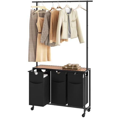 Laundry Sorter 3 Section, Rolling Laundry Hamper | Home Organization - Image 2
