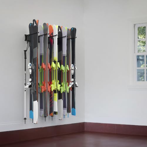 Ski Rack, Wall Mounted Ski Storage Rack, Garage Skis Holder - Image 3