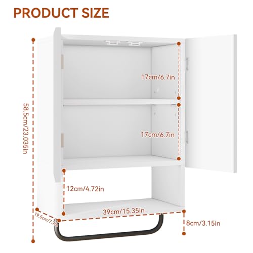 IBUYKE Bathroom Wall Cabinet Over Toilet Cabinet for Bathroom - Image 4