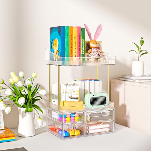 SNSLXH 4-Tier Clear Makeup Organizer Bathroom Storage - Image 6