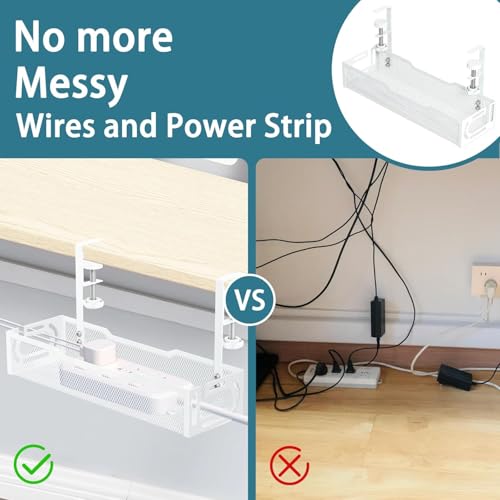 Under Desk Cable Management Tray, No Drill Mesh Cabl - Image 7