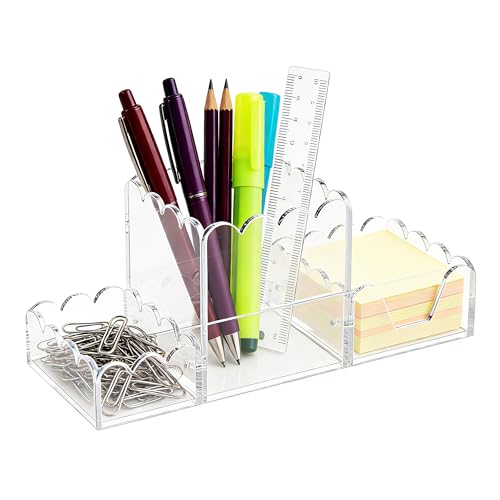 YAGELI Acrylic Desk Organizer Set of 3, Clear - Image 2