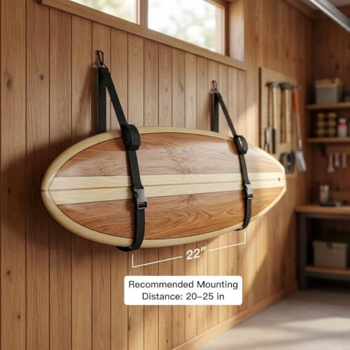 QWORK 4 Pack Heavy-Duty Kayak Wall Hanging Storage Strap - Image 5