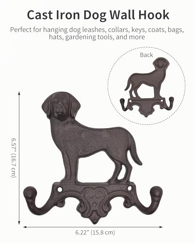 Cast Iron Dog Wall Hooks for Hanging, Heavy Duty Dog Leash - Image 3