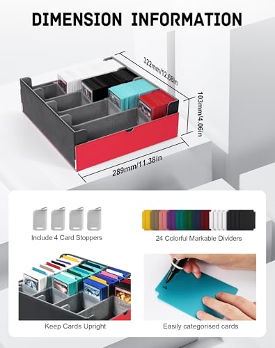 ZLCA Card Storage Box Holds 3200+, Deck Storage Case - Image 4